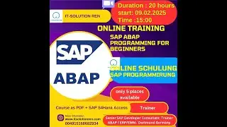 🔵 SAP ABAP  ONLINE TRAINING 🔵SAP ABAP Programming for Beginners