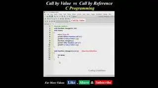 Call by Value and Call by Reference | C Programming 