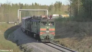2ТЭ10М-К-2496 с грузовым. Сыктывкар