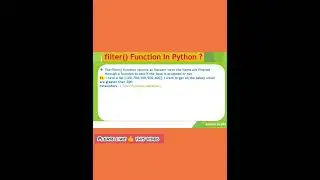 filter() function in python. 