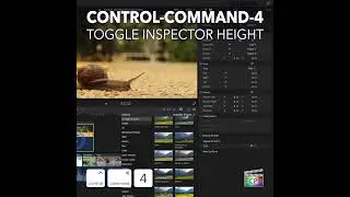Final Cut Pro Shortcut | Control-Command-4 | Toggle Inspector Height