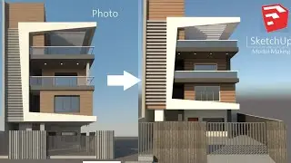 2019 Modern  House Front Elevation Design making  in Google Sketchup