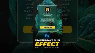 Transparent Blur Effect in Photoshop | Glass Morphism Effect - Photoshop Tutorial  #photoshop