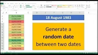 Generate A Random Date Between Two Dates In Excel