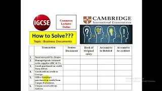Business Documents Questions of CIE and IGCSE| Books of Original Entry| Day Books