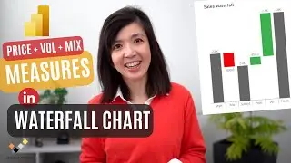 Using Price + Volume + Mix Measures to create Sales Waterfall Chart in Power BI Tutorial