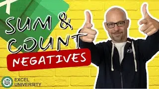 Excel How To Count and Sum Negative Numbers