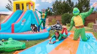 Ninja Turtles Surprise Kakoa with Giant Water Park!