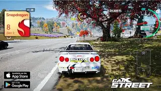 Carx Street mobile | Max graphics 2k 60 Fps | Nissan GTR R34 gameplay on snapdragon 8 gen 2