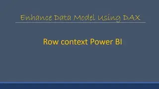 DAX Row Context Power BI