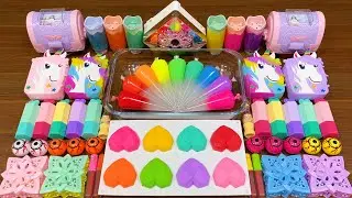 RAINBOW slime !!! Mixing random into GLOSSY slime !!!Satisfying Nastya Slime 