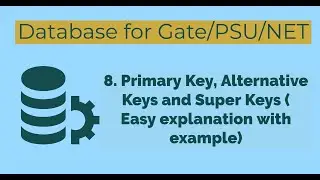 08 - Types Of Keys (Part 2) | Primary Key, Super Key and Alternative keys | Database