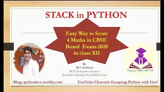 STACK  in PYTHON  Easy Way to Score 4 Marks in CBSE Board  Exam-2020 in class XII