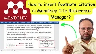 How to insert Footnote Citation in mendeley cite reference manager? 