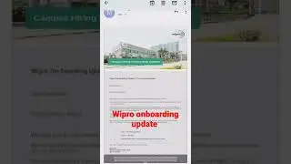 Wipro onboarding update || Wipro latest onboarding update 