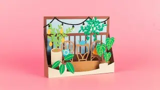 Plant Stand Pop Up Card | 3D svg | SVG Templates | Circuit | FREE 3D SVG | Flower Craft