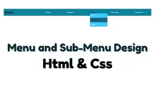 How to Design simple Menu with Sub-Menu in Html Css || Menu Design Html Css || Html || Css