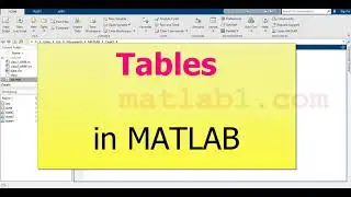 Tables in MATLAB