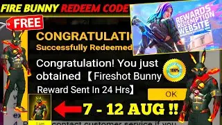 FREE FIRE REDEEM CODE TODAY 7 AUGUST REDEEM CODE FREE FIRE | FF REDEEM CODE TODAY 7 AUGUST