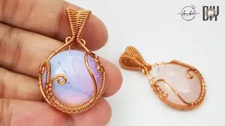 Pendant inspired by sea waves with half round cabochon - How to make handmade jewelry 452