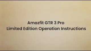 Amazfit GTR 3 Pro Limited Edition Operation Instructions