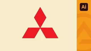 Easy Mitsubishi Logo Design | Adobe Illustrator | Famous Brand Logo Series 01