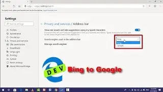 How to Change Search Engine of Chromium Base Edge from Bing to Google in Windows 10