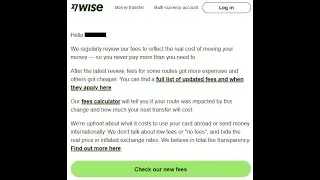 Wise - Fees are changing