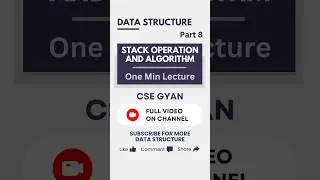 Pt - 8 Push Operations one min lecture - Stack Operations #data #structure #algorithm #cse