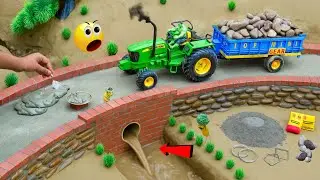 Diy Mini Tractor Underground Water Storage and Retaining Wall Build Science Project|@topminigear