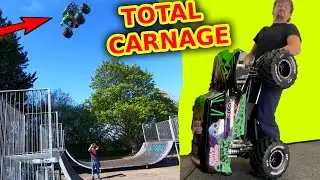 Worlds biggest Grave Digger RC Car Extreme Driving (BASH ONLY NO WAFFLE)