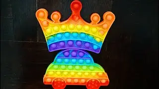 Fast vs slow pop it fidget training, Rainbow King Car pop it toy