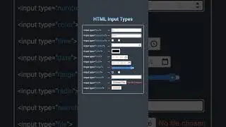 Html input types.Do you know any other input types? 