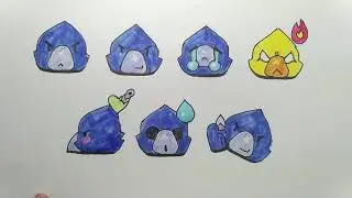 How to draw Raven emotions / emoji / icons Raven Brawl Stars | Draw Emoji Crow Brawl Stars