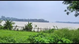 Rainy Day Countryside Village | Relaxing Rain and Thunder Sound |  Dwarakeswar River Bankura Flood |