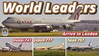 WORLD LEADERS Arrive In LONDON For Her Majesty’s Funeral - Air Force One, B747-8, B777, B757 - 4K
