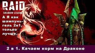 2 в 1. Качаем корм на драконе. Raid: Shadow legends