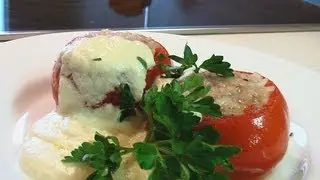 Помидоры, фаршированные мясом видео рецепт. Книга о вкусной и здоровой пище