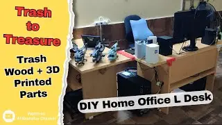 I built this office desk entirely from reclaimed wood and custom 3D-printed parts