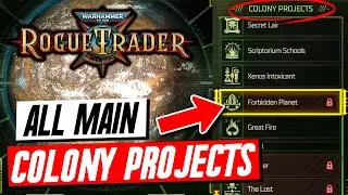 WH 40K Rogue Trader Colony Projects All projects shown for Janus, Dargonus, Kiava Gamma & Vheabos VI