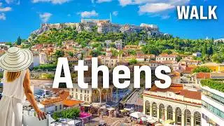 ATHENS, Greece 4K Walking Tour with Acropolis (Parthenon) and Captions [4K/60fps]