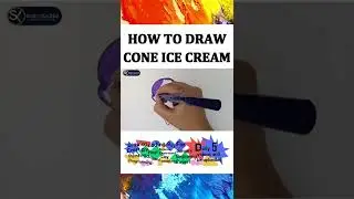 How to Draw cone ice cream || schoolx360 