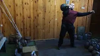 АЛЕКСЕЙ НОВОСЕЛЬЦЕВ ТАНК ШВУНГ ГИРИ 75 КГ ALEXEY NOVOSELTSEV TANK 75 KG KETTLEBELL PUSH PRESS