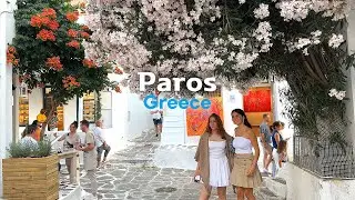 [4K]🇬🇷Parikia, Paros💙 : A truly beautiful and peaceful Greek island full of flowers🌺🐈‍⬛ 2024