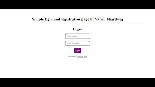 Simple Login and Registration Page using PHP & MySql . LOGIN AND REGISTRATION PAGE - PART 4
