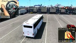 Euro Truck Simulator 2 steering wheel gameplay | Taking Malfunctioned Bus from Europe to UK | 
