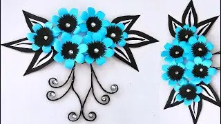 how to make wall hanging paper craft / beautiful flower wall hanging/easy flower Crafts