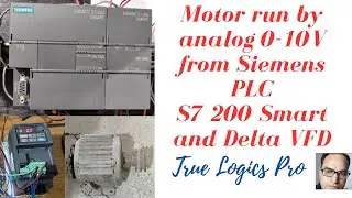 Motor run by Analog 0-10V from Siemens PLC S7 200 Smart and Delta VFD.