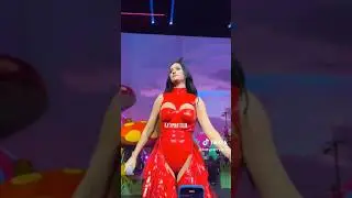 Katy Perry in red latex
