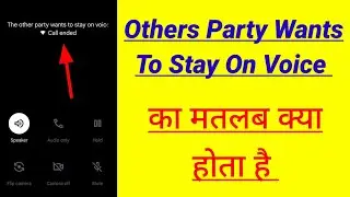 The other party wants to stay on voice problem matlab kya hota hai